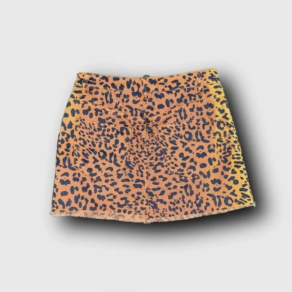 We the Free Leopard Print Denim Mini Skirt - Picture 3 of 4